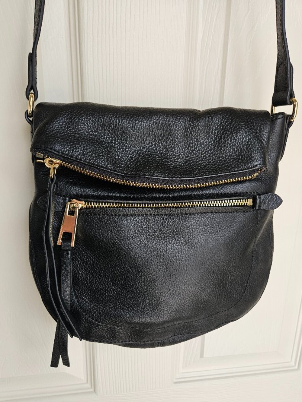 Vince Camuto Black Crossbody Bag with Gold Hardware